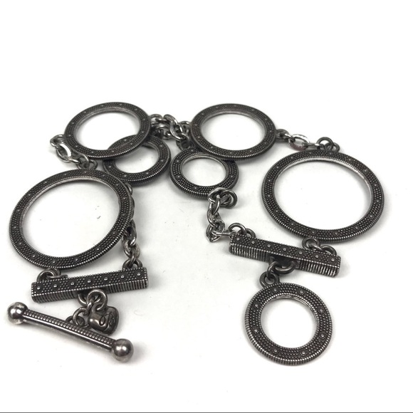 Brighton Silver Tone Circle Round Toggle Bracelet - Picture 3 of 4